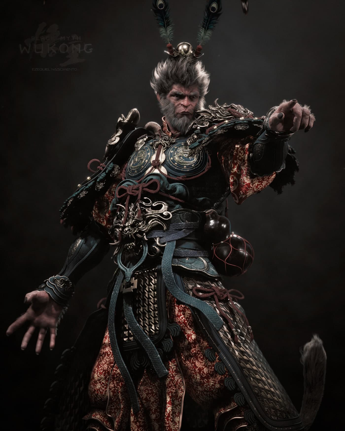 Sun Wukong — estudo baseado em Black Myth: Wukong, por Ezequiel Nascimento