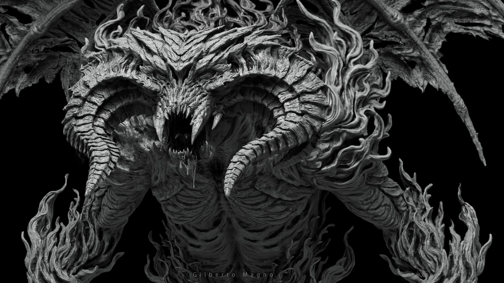Balrog — Escultura em clay render