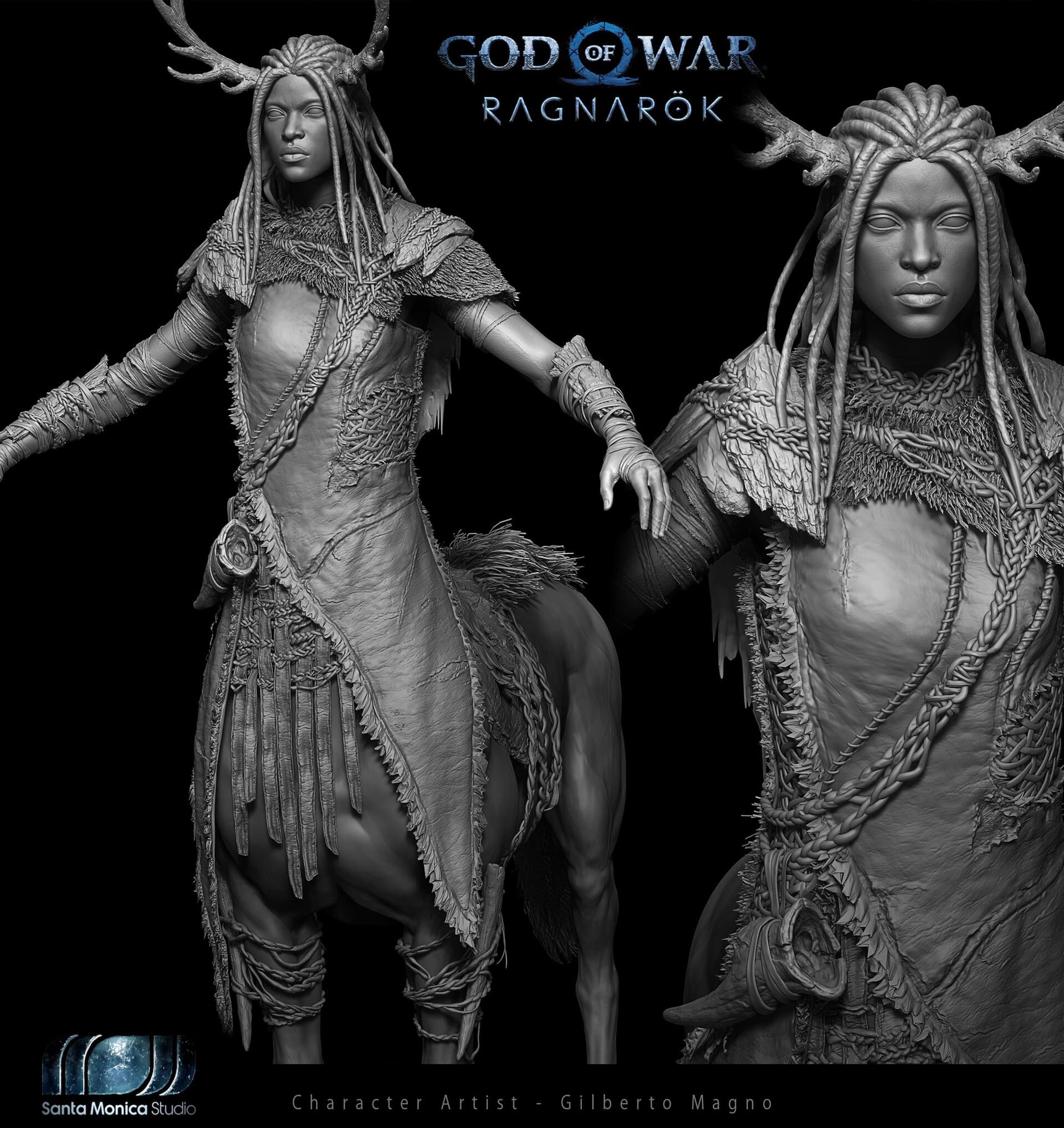 God of War Ragnarök — Escultura de personagem — centaura