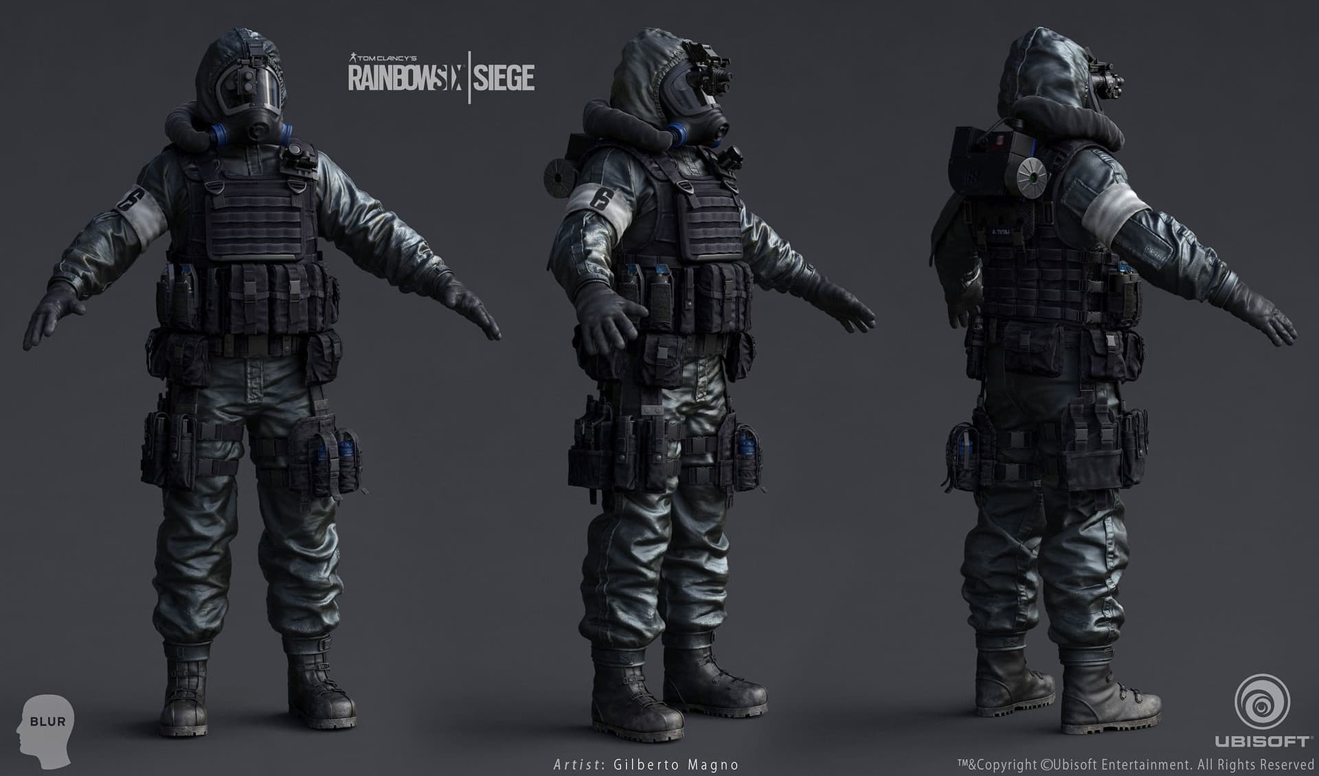 Rainbow Six Siege — Personagem de cinemática — traje hazmat